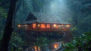 Fall Into Sleep in 5 Minutes with Heavy Rain & Thunder Intense Sounds on Tin Roof House at Night