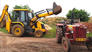Jcb 3dx Machine Loading Mud In Mahindra 475 Di Tractor For Making Pond | Jcp Video | Jcb And Tractor