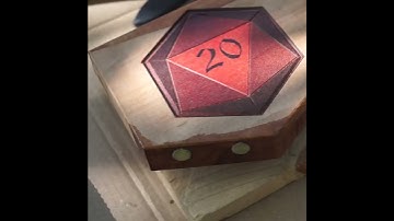 Experimental dice box: Applying the first layer of wood varnish and solvent to saturate the D20 box