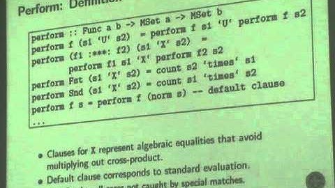 XLDI @ ICFP 2012.  Fritz Henglein: Algebraic Run-Time Optimization for Multiset Programming.