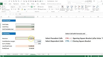 Select Precedent or Dependent Cells