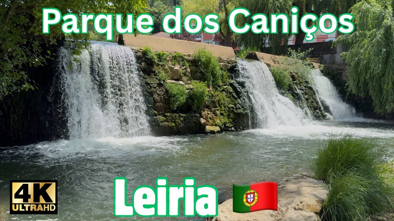 Caminhando pelo Parque dos Caniços, Leiria, Portugal 🇵🇹 4K virtual tour. Walking in Portugal.
