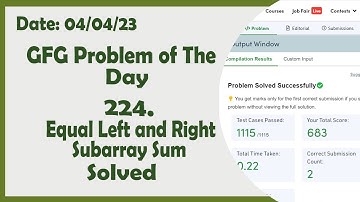 Equal Left and Right Subarray Sum || C++ || GFG Daily Problem