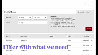 Creating custom HSBC Bank Statement and downloading the custom Bank Statement