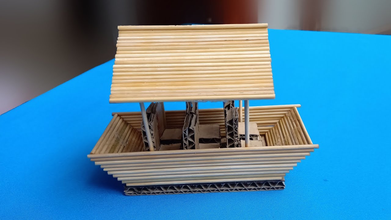 DIY Bamboo Stick Craft How To Make Boat With Icecream Sticks YouTube