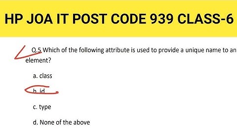 HPSSC JOA IT 939 CLASS-6 || HTML QUESTIONS