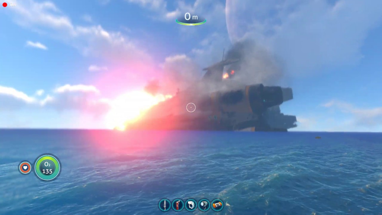subnautica, explosion of the AURORA |AMAZING scene| - YouTube