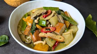 Vegan Thai Green Curry Recipe | Vegetarian Tofu Mushroom Vegetables Curry | Berry Berry Life