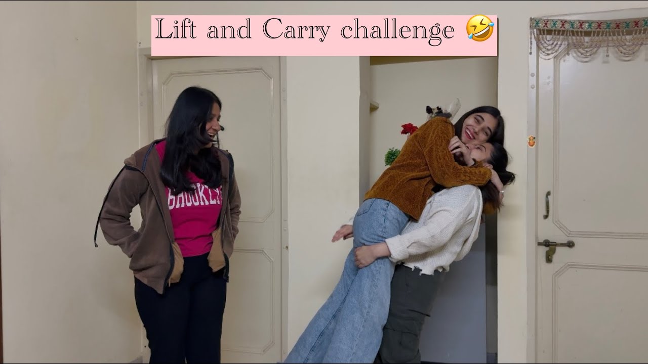 Lift and carry challenge on your demand 🥲😅||@kuntalsisters