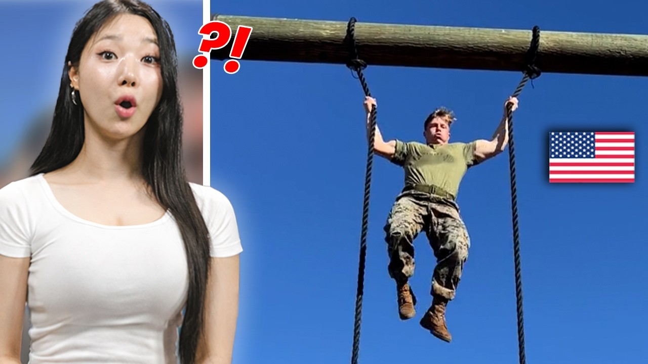 Korean Fitness Model reacts to INSANE US Military Training for the First Time