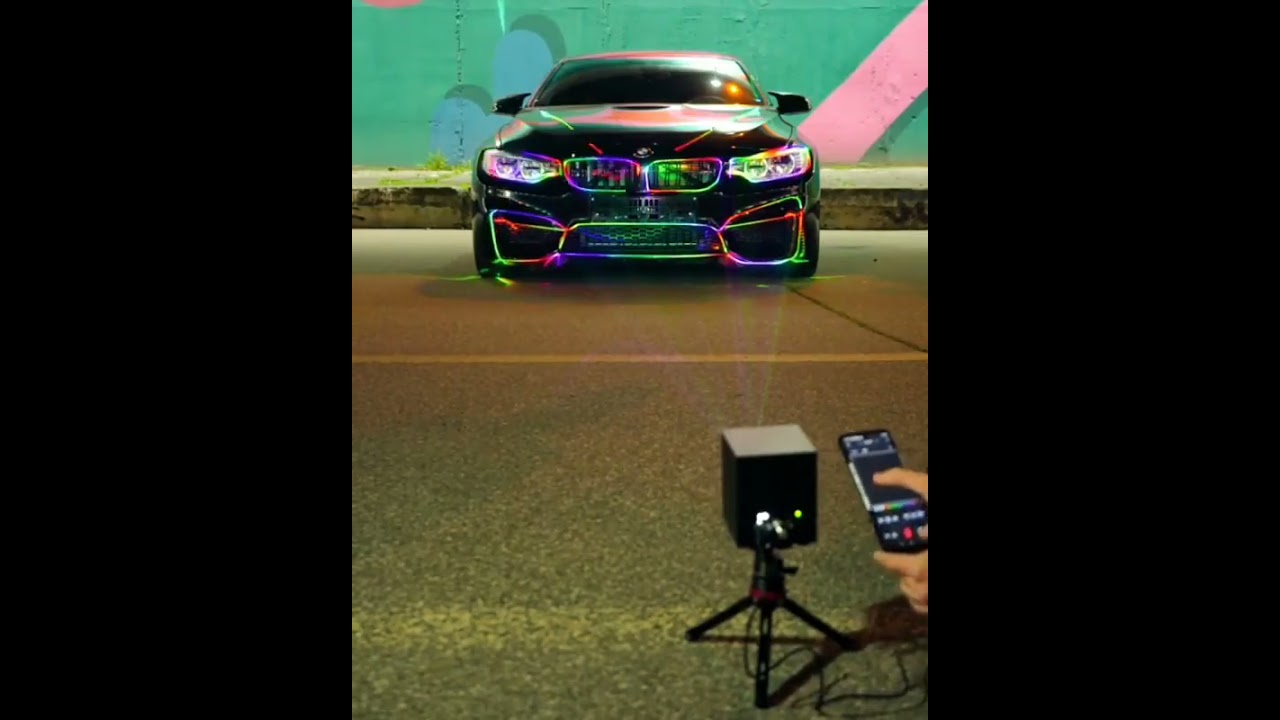 “Pimp your ride 💯 with LaserCube! ⠀ LaserCube is the world's first portable RGB laser display  