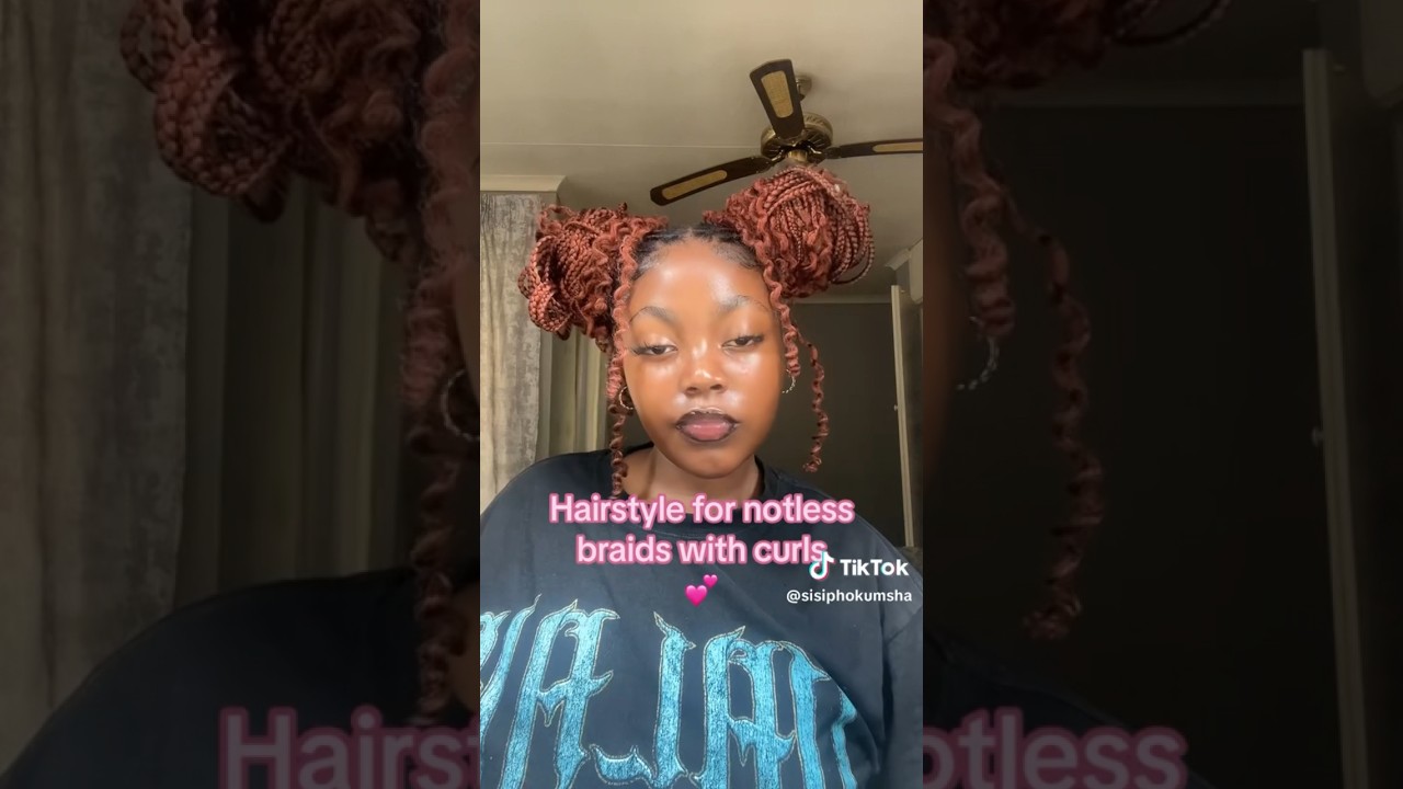 😍Hairstyles for Knotless braid with curls.     