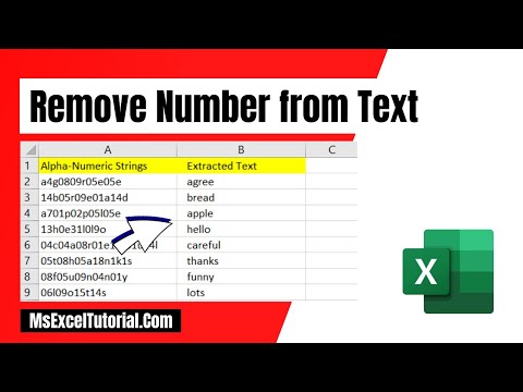 How To Remove Number From Alphanumeric Text Strings In Excel