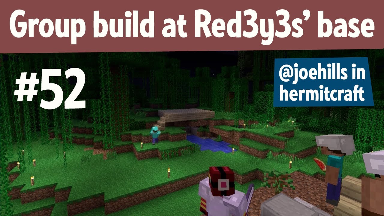 infernal dragon Hermitcraft group build Red3y3's base (feat. BDoubleO, GenerikB, IamSp00n, Keralis & more!)