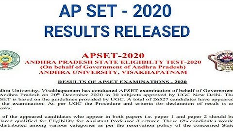 LATEST APSET - 2020 RESULTS RELEASED.HOW TO DOWNLOAD APSET - 2020 RESULTS TELUGU.