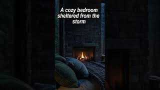 Need a Quiet Place to Escape the Rain? Fireplace Bedroom Ambience #shorts
