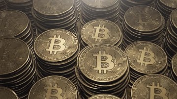 Bitcoin Physical Coins Loop Motion Graphics