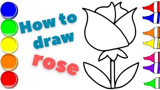 Bolalar uchun gullarni chizish | How to draw a rose simply