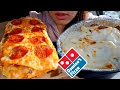 ASMR EATING Domino's PIZZA Pepperoni CHEESY BREAD ALFREDO Pasta CAR MUKBANG REAL Eating Sounds 먹방
