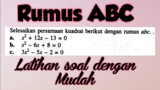 Persamaan Kuadrat Rumus abc