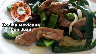 Fajitas De Carne de Res Con Chile Poblano-¡La Mejor Receta!