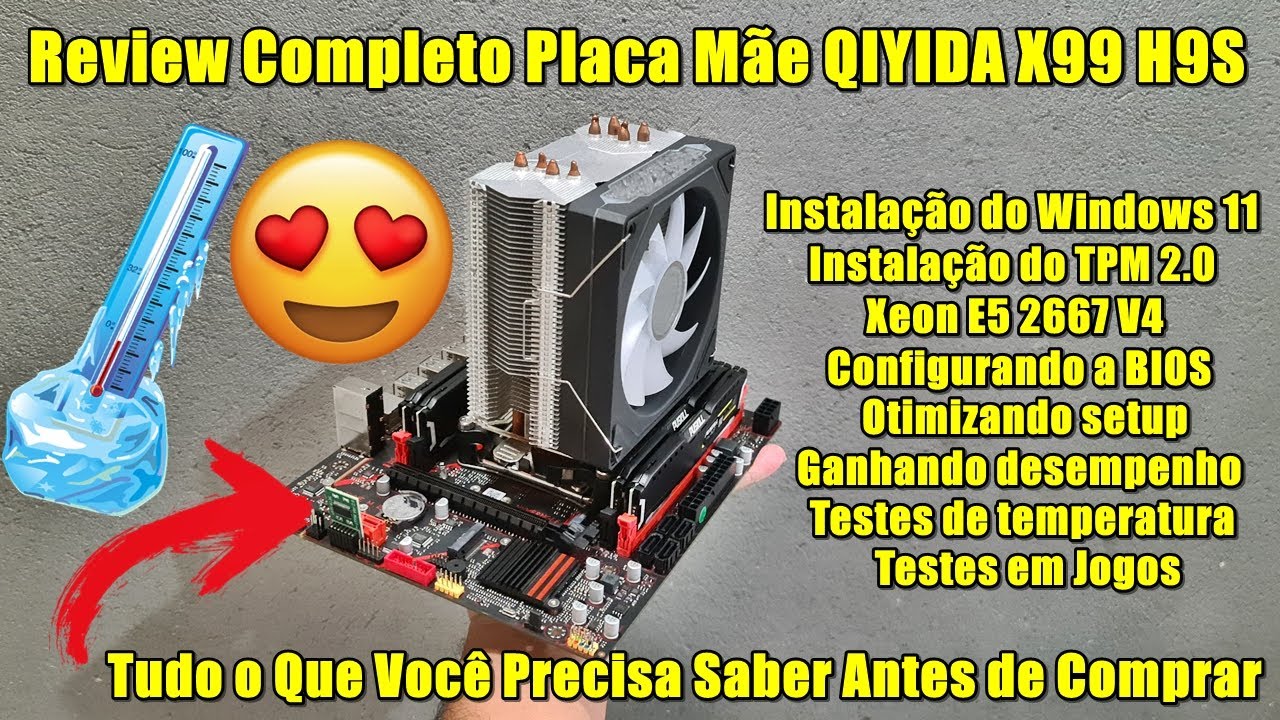 Placa-Mãe QIYIDA X99 H9S com TPM 2.0 — Review Completo, BIOS, Windows 11 e Testes em Jogos!
