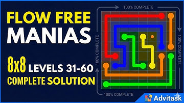 FLOW FREE MANIAS 8x8 LEVEL 31 To 60 COMPLETE SOLUTION #android #games #level #flowfree #solution