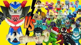 Akedo - Ultimate Arcade Warriors Battle Giants Versus Pack - Scratch-Atron  VS Tonk - Mini Battling Action Figures Ready, Fight, Split Strike