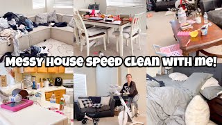 SPEED CLEAN WITH ME | COMPLETE DISASTER | REAL LIFE MESSY HOUSE CLEAN WITH ME