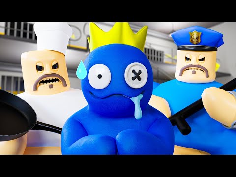 BLUE ESCAPE BARRY'S PRISON! Rainbow Friends Animation