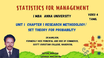 MBA /TAMIL / SET THEORY FOR PROBABILITY / STATISTICS FOR MANAGEMENT / UNIT I / ANNA UNIVERSITY