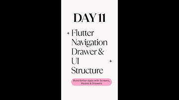 Day 11 – Flutter Navigation Drawer & UI Structure | Build Better Apps with Screens and Routes