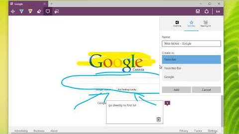 Windows 10 - Creating Basic Web Notes in Edge