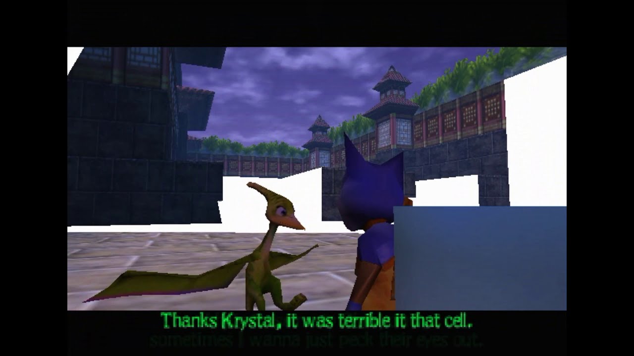 Dinosaur Planet - Kyte is freed from her cage. Puzzle Solution Ending.