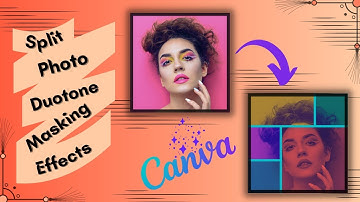 How to create Split Photo Masking Effects in Canva | Design Duotone Colouring Effects | Canva Design