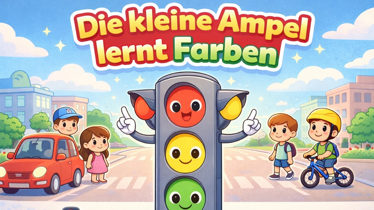 Die kleine Ampel lernt Farben 🚦 | Kinderlied Deutsch | Rot Gelb Grün lernen