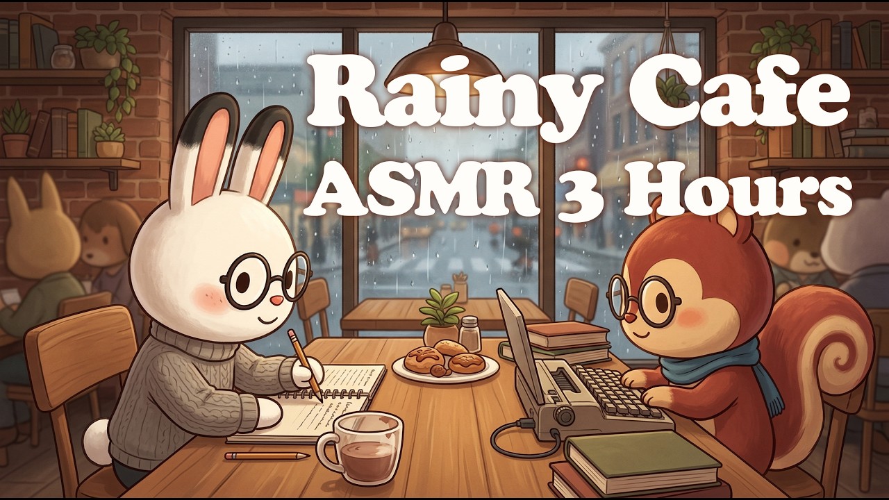 ASMR 비 오는 날 아늑한 카페에서 작업해요 3 Hours | Rainy Cafe ASMR | Music, No Music | 集中力アップ・勉強用BGM
