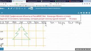 Программирование Pascal Урок 1 Видео 1-4 Рисование замкнутых контуров PascalABC Moveto Lineto ЕЛКА screenshot 1