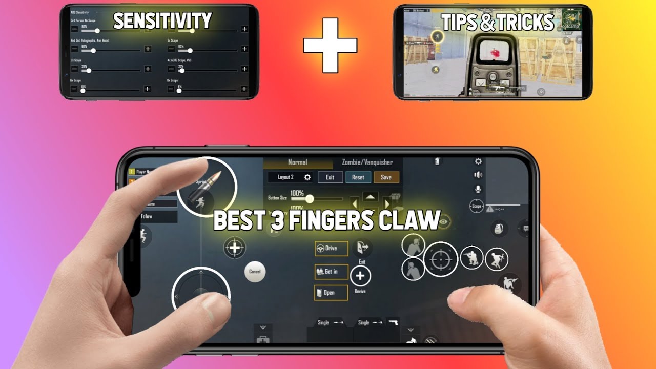 PUBG MOBILE BEST 3 FINGER CLAW SETTINGS EVER | SETUP ...