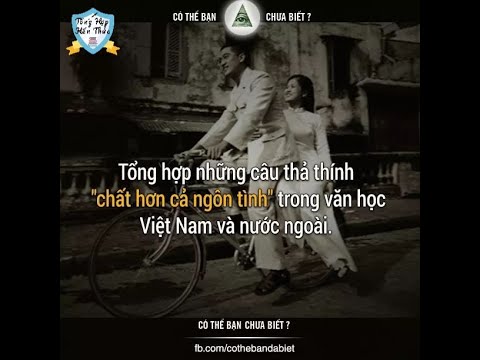 Câu thả thính' chất hơn cả ngôn tình' trong văn học Việt Nam và nước ngoài - youtube