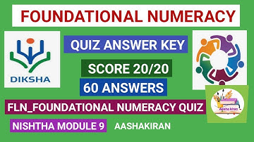 Foundational Numeracy Quiz Answer Key/Nishtha module 9 answer/#foundationalnumeracy #diksha #nishtha
