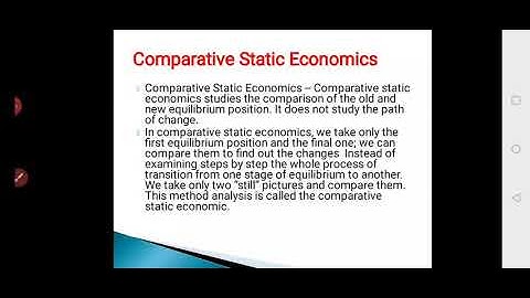 Static,Comparative Static & Dynamic Economic Analysis.  Part ll