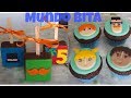 BOLO NO PALITO E CUPCAKE PERSONALIZADO MUNDO BITA