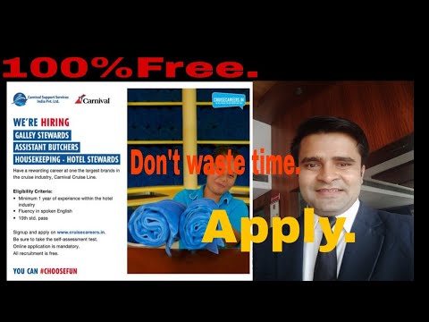Carnival Cruise Line jobs Apply online jobs for Carnival ship From India Easy to apply For galley.