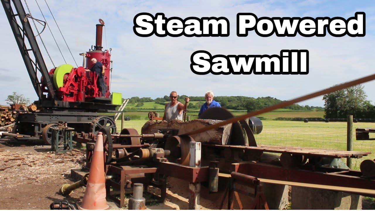 Steam Powered Sawmill (Part 1) Marshall Portable Engine and Steam Crane YouTube