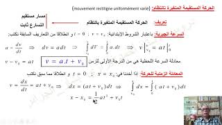 فيديو13 - الحركات المستقيمة - الدرس5 - الجزء1