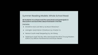 Summer Reading Survey Wilmington Public Schools - Google Slides