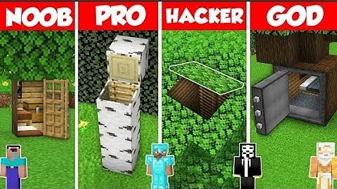 SECRET INSIDE TREE BASE BUILD CHALLENGE - Minecraft Battle: NOOB vs PRO vs HACKER vs GOD / Animation