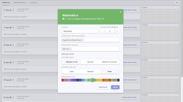 4. Criando as disciplinas - Software gerador de horário escolar