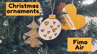 Simple Christmas Ornaments * Polymer clay * DIY * Tutorial * Fimo Air * Melagrana design